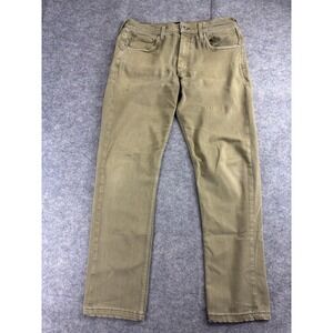 PAIGE Lennox Jeans Men's 31 (31x28.5) Stretch Straight Leg Fits Khaki